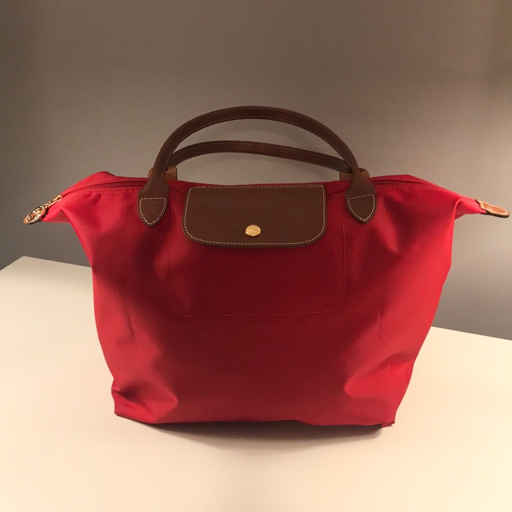 Large Red Longchamp Tote
